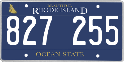 RI license plate 827255