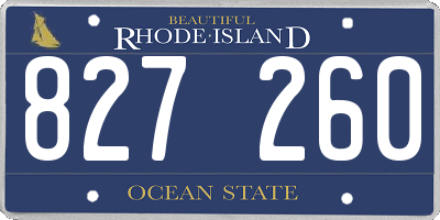 RI license plate 827260