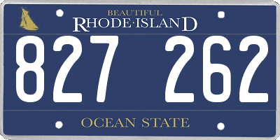 RI license plate 827262