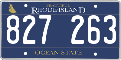 RI license plate 827263