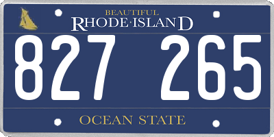 RI license plate 827265