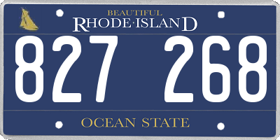 RI license plate 827268