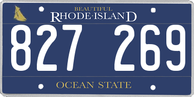 RI license plate 827269