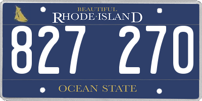 RI license plate 827270