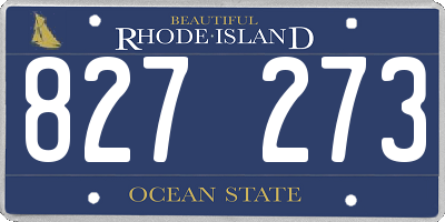RI license plate 827273