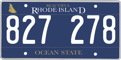RI license plate 827278
