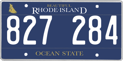 RI license plate 827284
