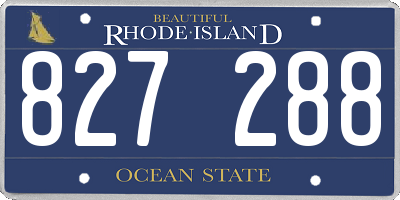 RI license plate 827288