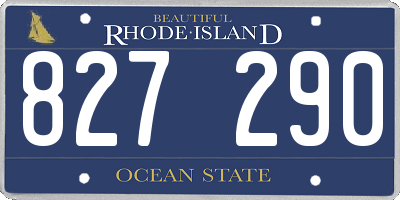 RI license plate 827290