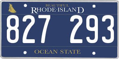 RI license plate 827293