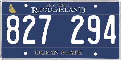 RI license plate 827294