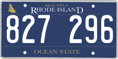 RI license plate 827296