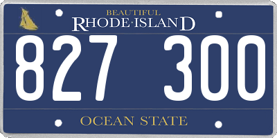 RI license plate 827300