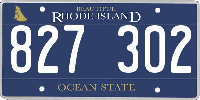 RI license plate 827302