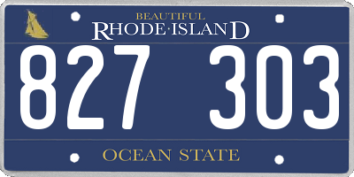 RI license plate 827303