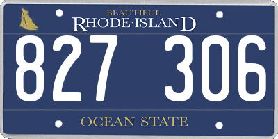 RI license plate 827306