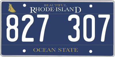 RI license plate 827307