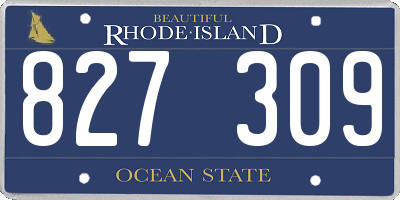 RI license plate 827309
