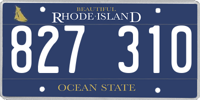 RI license plate 827310