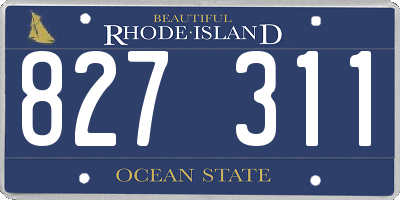 RI license plate 827311