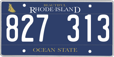 RI license plate 827313