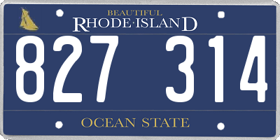 RI license plate 827314