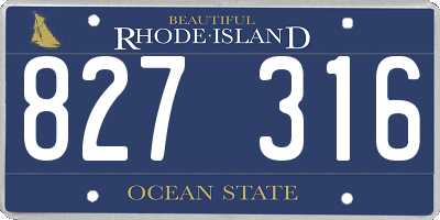 RI license plate 827316