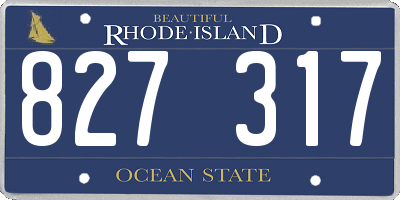RI license plate 827317