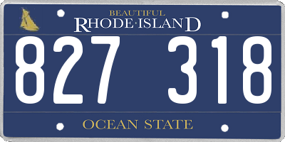 RI license plate 827318