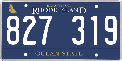 RI license plate 827319
