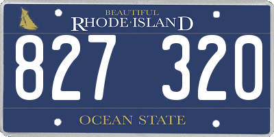 RI license plate 827320
