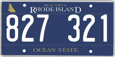 RI license plate 827321