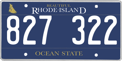 RI license plate 827322