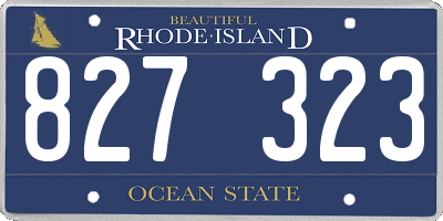 RI license plate 827323