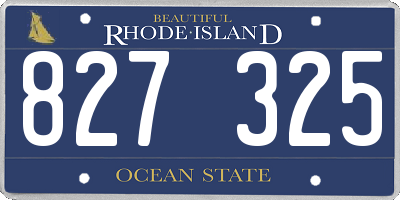 RI license plate 827325