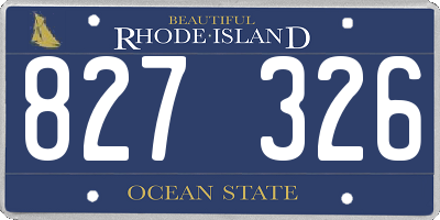 RI license plate 827326