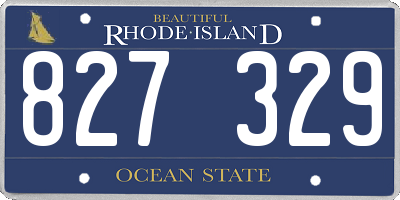 RI license plate 827329