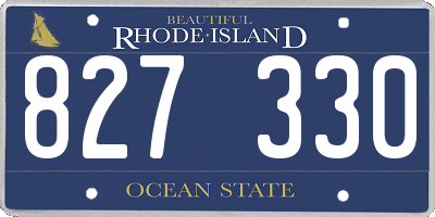RI license plate 827330