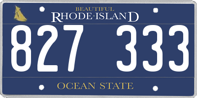 RI license plate 827333