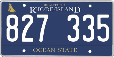 RI license plate 827335