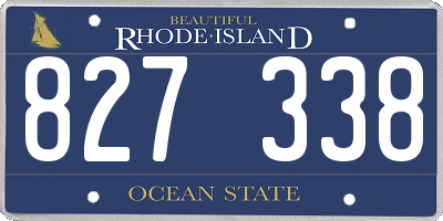 RI license plate 827338