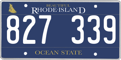 RI license plate 827339