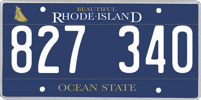 RI license plate 827340