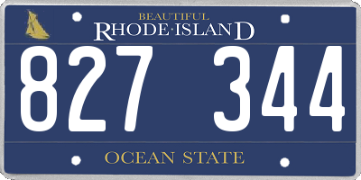 RI license plate 827344
