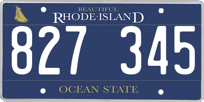 RI license plate 827345