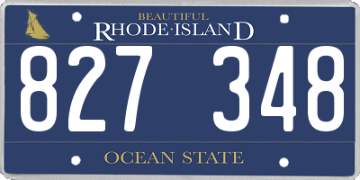 RI license plate 827348