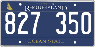RI license plate 827350