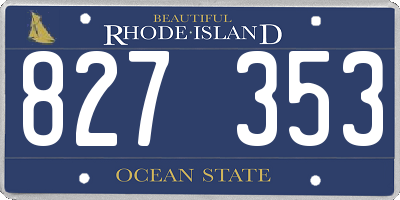 RI license plate 827353