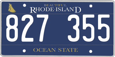 RI license plate 827355