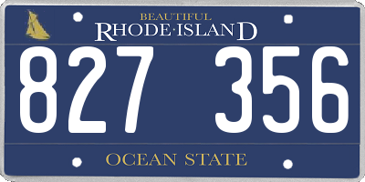 RI license plate 827356